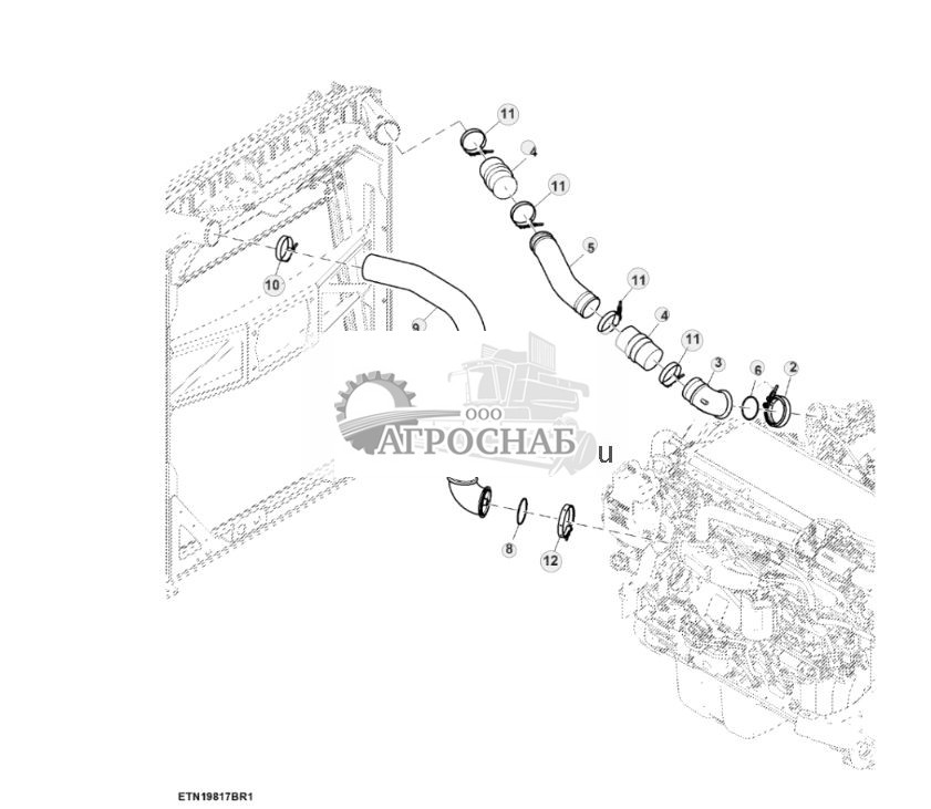 Трубопровод охладителя наддувочного воздуха, двигатель объемом 15,0 L - ST781286 192.jpg